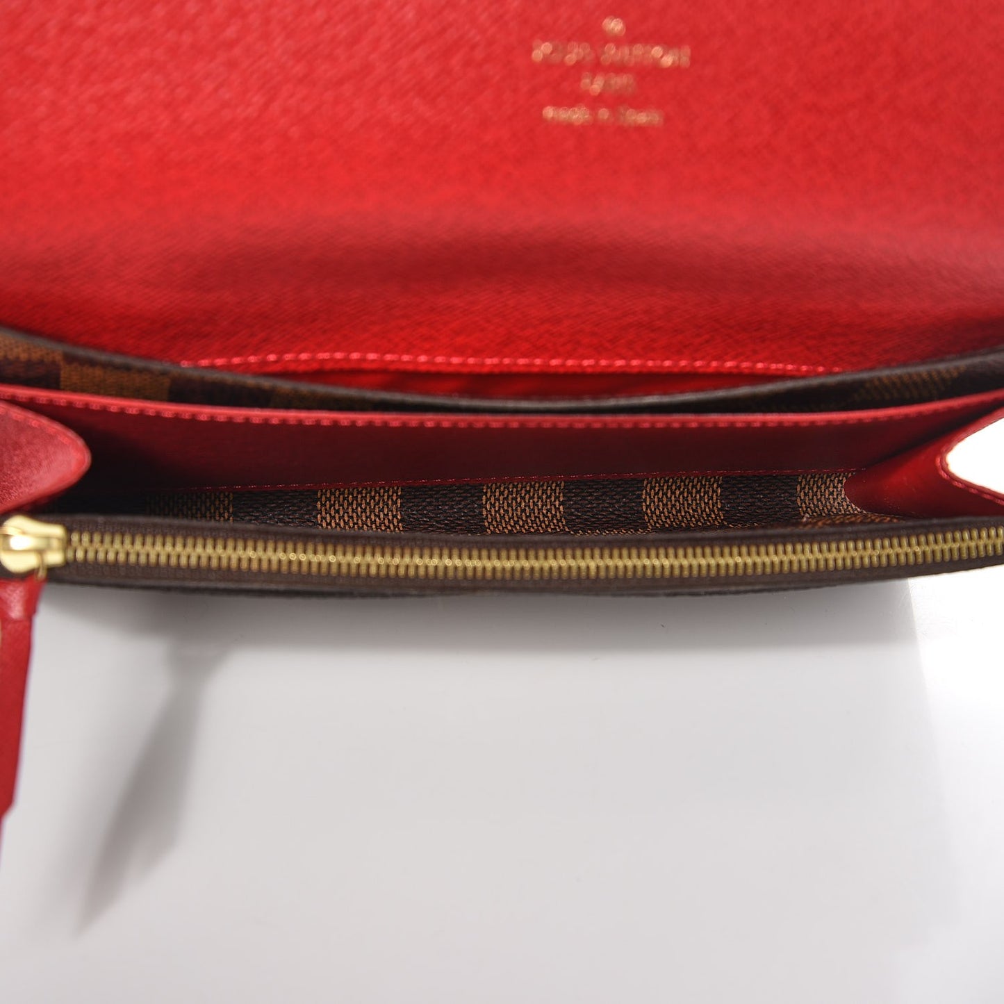 Damier Ebene Emilie Wallet Red