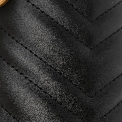 Gucci Calfskin Matelasse Mini GG Marmont 2.0 Bucket Bag Black 10 of 10