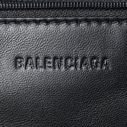 Balenciaga Calfskin Printed Logo Small Market Shopper Tote Black 8 of 9