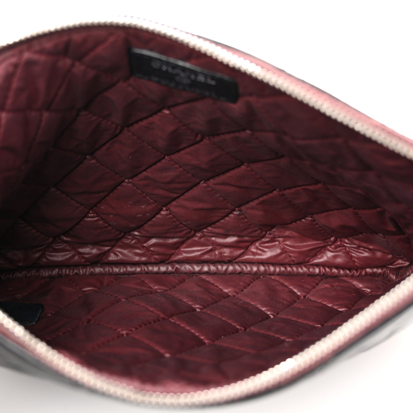 Lambskin Quilted Medium Cosmetic Case Black