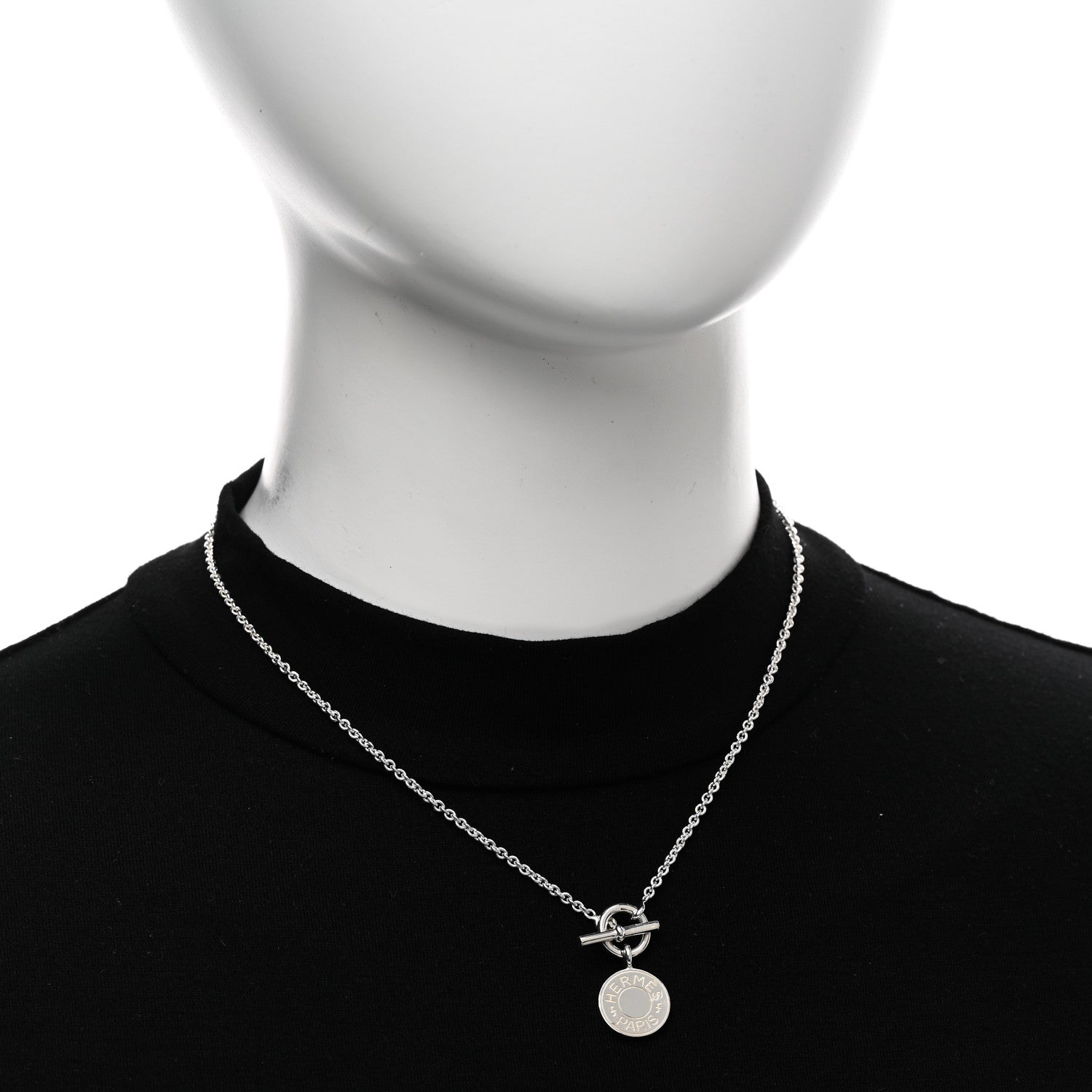 Hermes Sterling Silver Amulettes H Confettis Pendant Necklace 2 of 5