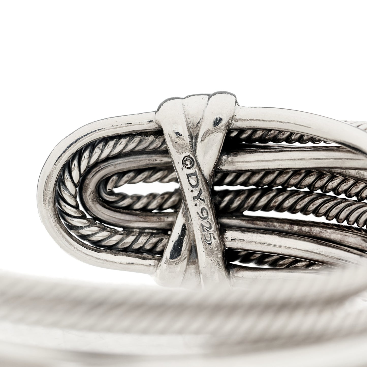 Sterling Silver Narrow Crossover Cuff Bracelet