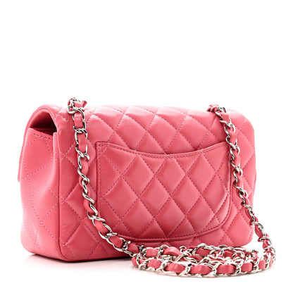 Chanel Lambskin Quilted Mini Rectangular Flap Pink 3 of 10