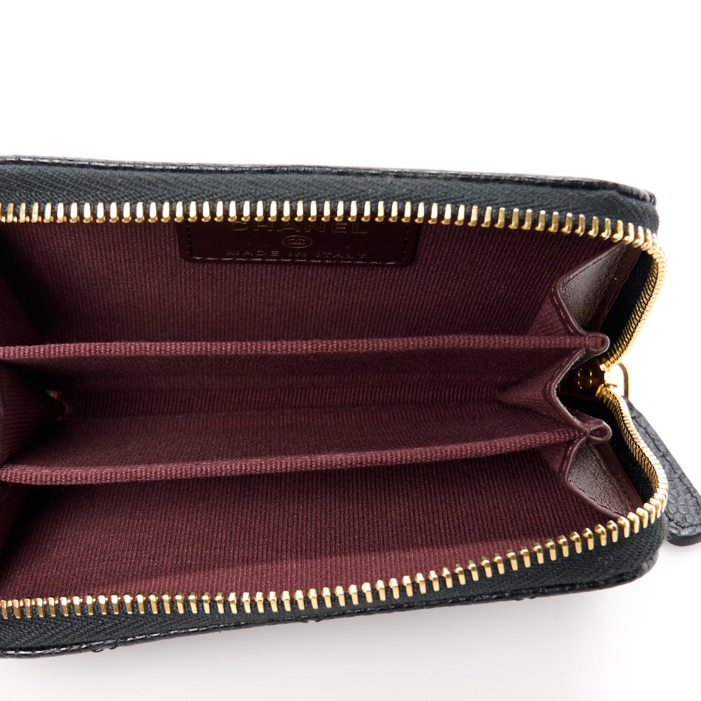 Caviar Quilted Classic Zipped Coin Purse Black