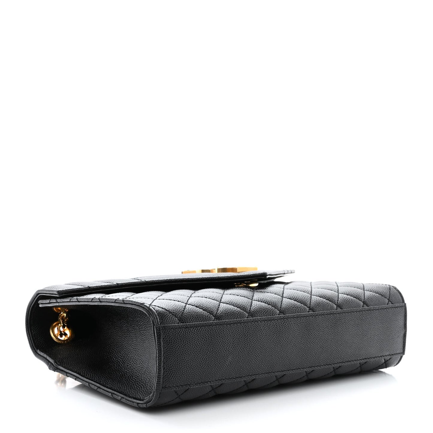 Grain De Poudre Textured Mixed Matelasse Triquilt Medium Monogram Satchel Black
