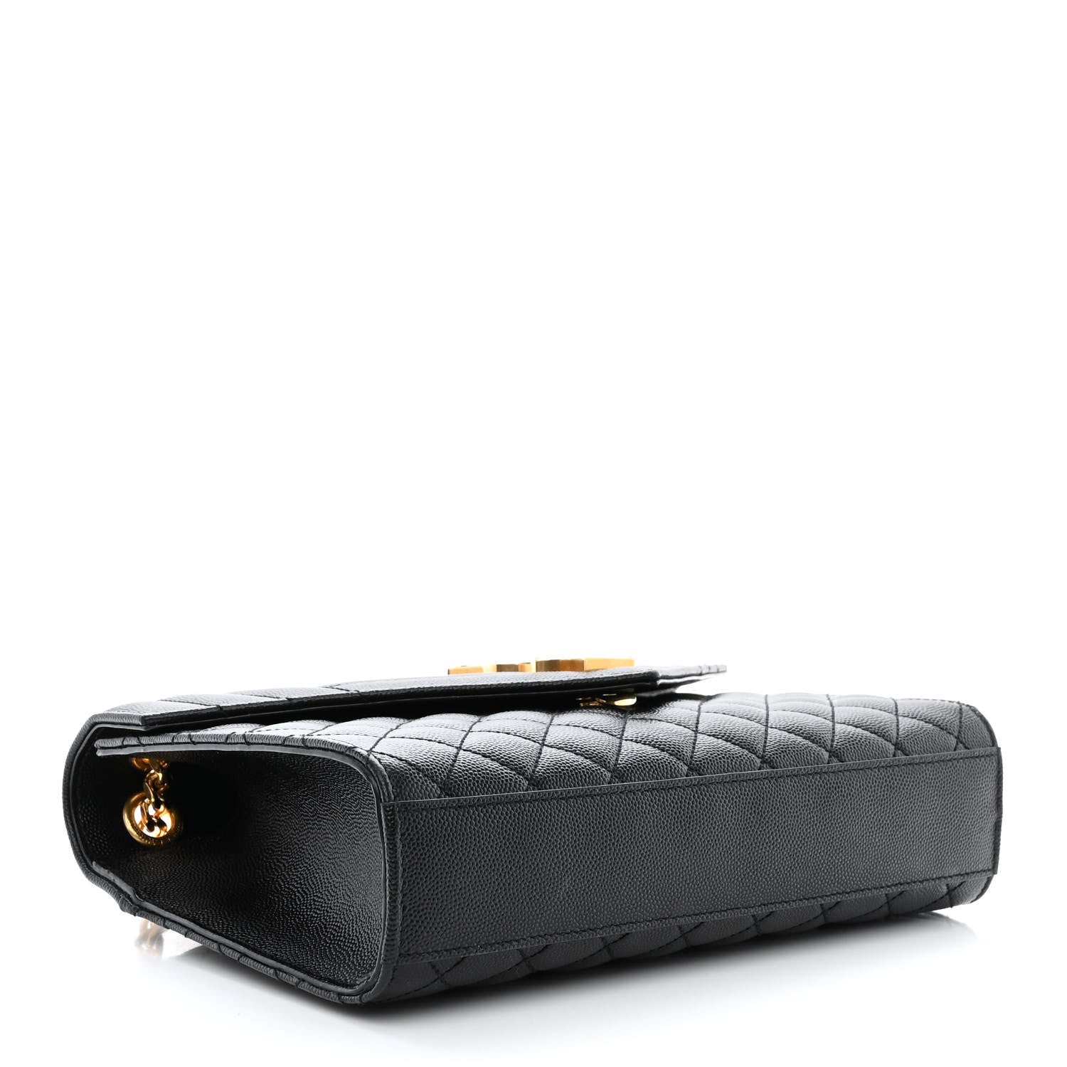 Saint Laurent Grain De Poudre Textured Mixed Matelasse Triquilt Medium Monogram Satchel Black 4 of 10