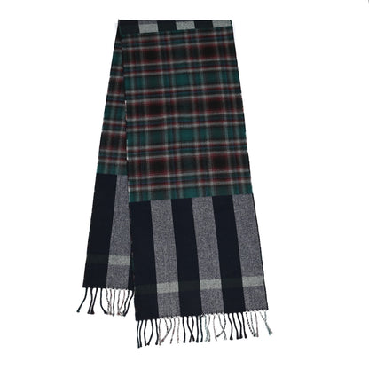 Burberry Wool Reversible Check to Check Scarf Navy 2 of 4