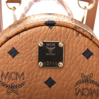 MCM Visetos Side Stud X-Mini Stark Backpack Cognac 7 of 8