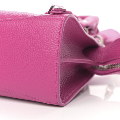 Balenciaga Grained Calfskin Neo Classic Silver Hardware Mini City Fuchsia 10 of 13