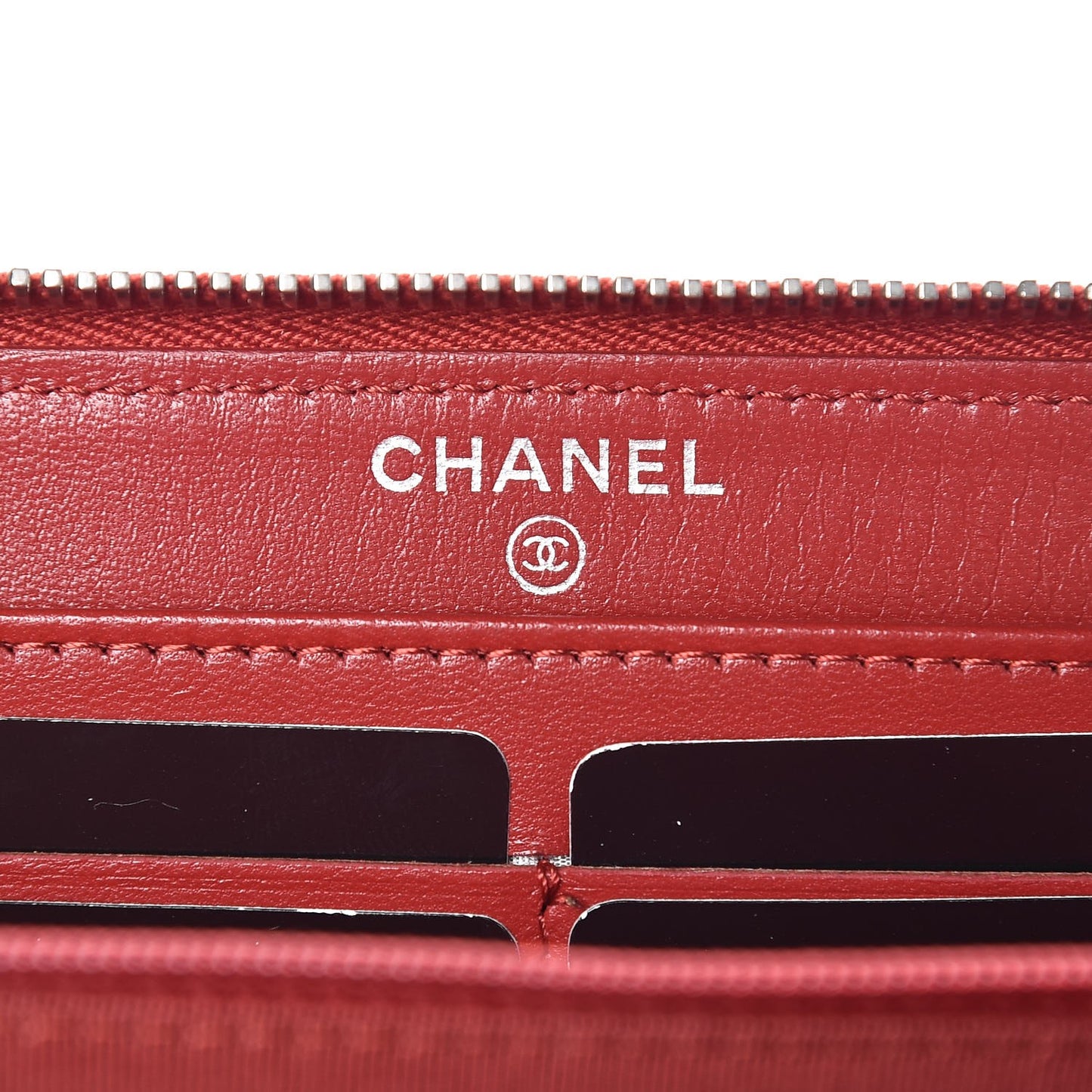 Lambskin Quilted Large Gusset Zip Around Wallet Red