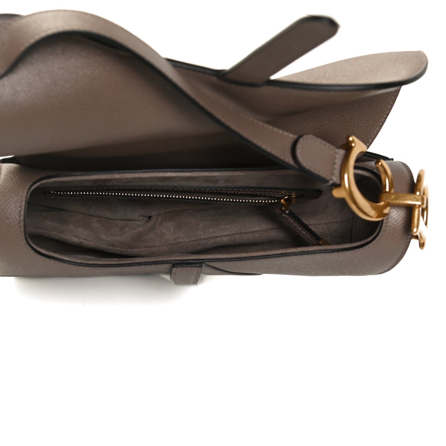 Christian Dior Grained Calfskin Saddle Bag Warm Taupe 5 of 14