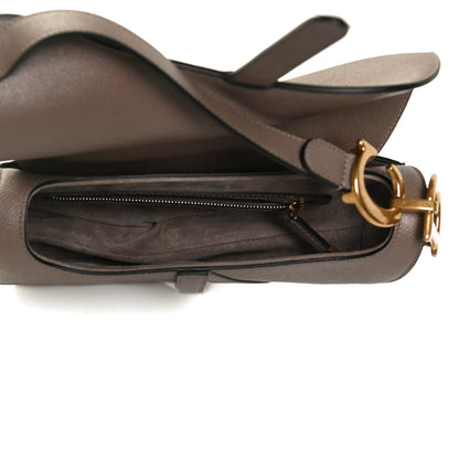 Christian Dior Grained Calfskin Saddle Bag Warm Taupe 5 of 14