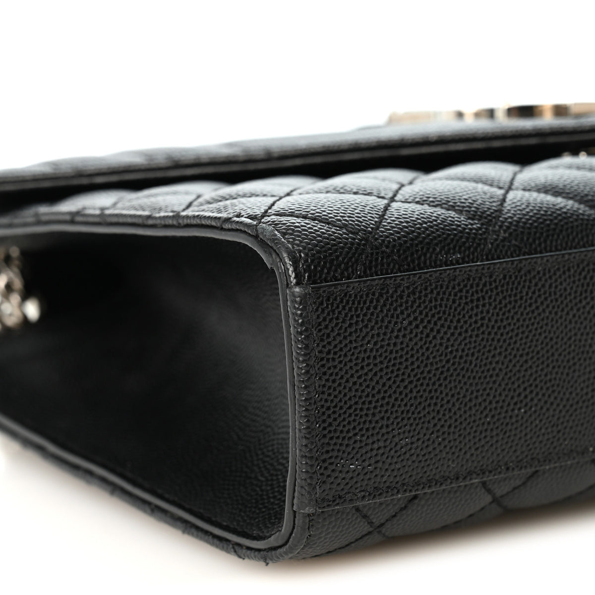 Saint Laurent Grain De Poudre Textured Mixed Matelasse Triquilt Medium Monogram Satchel Black 8 of 10
