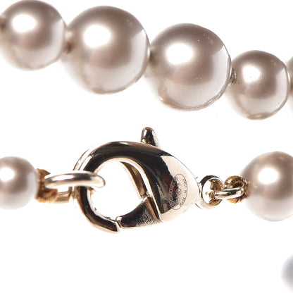 Chanel Resin Pearl CC Long Necklace in Golden Pearly Beige 4 of 5