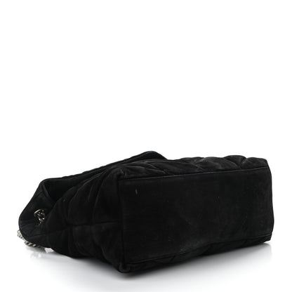 Saint Laurent Suede Quilted Medium Loulou Puffer Monogram Chain Satchel Black 4 of 12