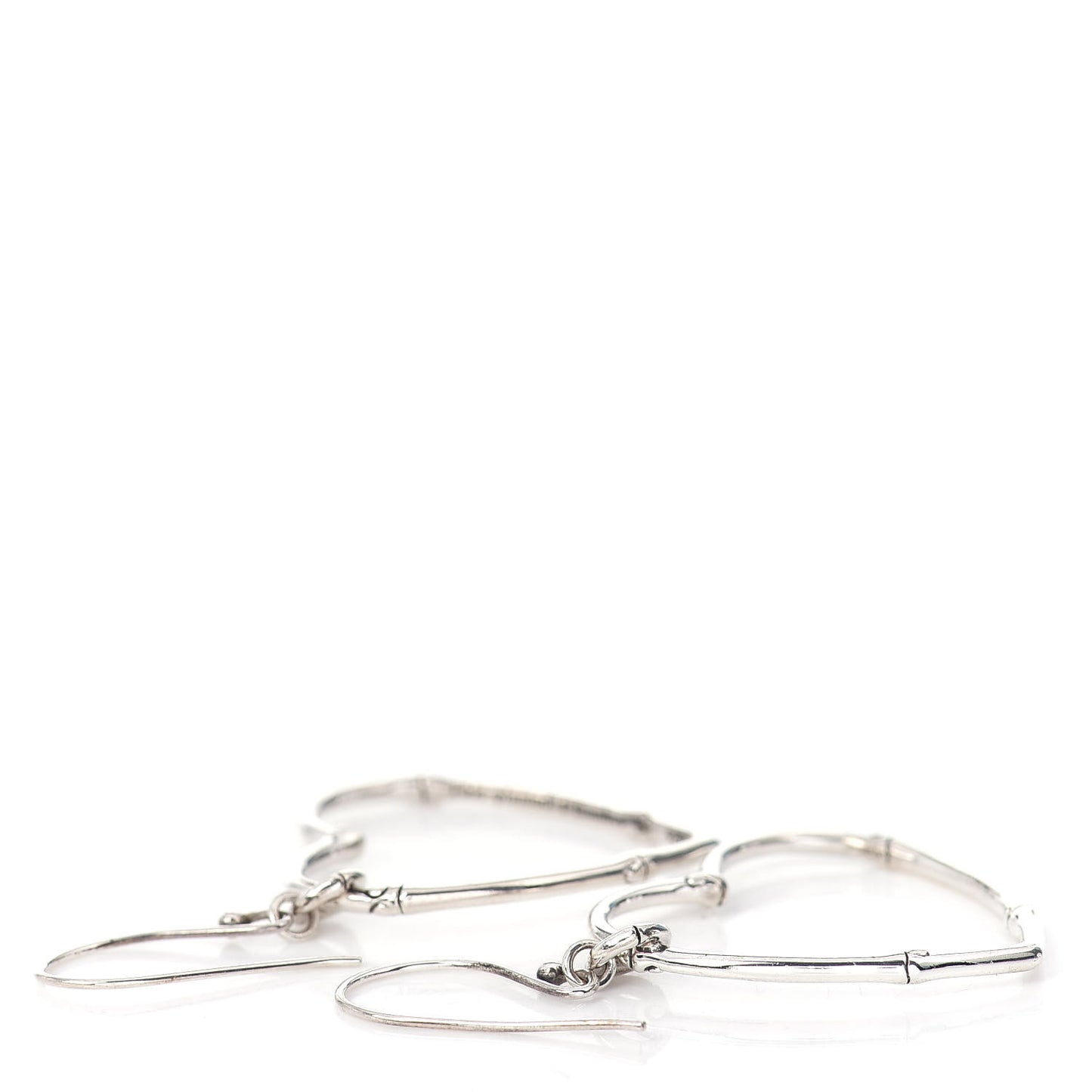 Sterling Silver Bamboo Heart Earrings