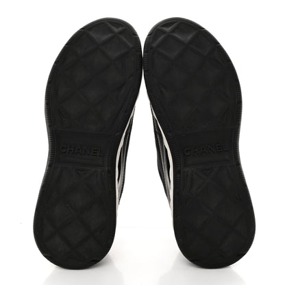 Chanel Velvet Calfskin Mixed Fibers CC Sneakers 37.5 Black 6 of 13