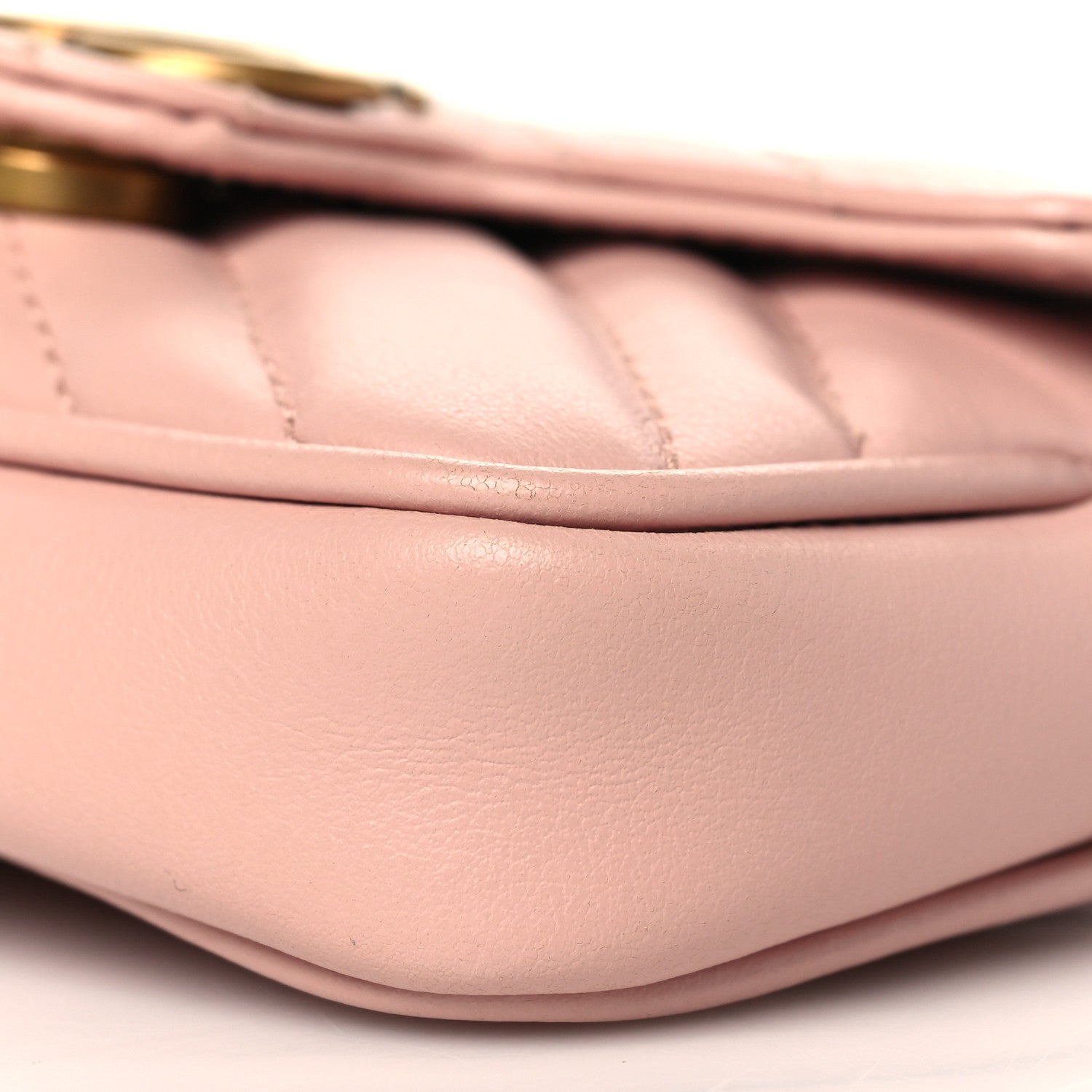 Gucci Calfskin Matelasse Heart GG Marmont 2.0 Coin Purse On A Chain Perfect Pink 8 of 8