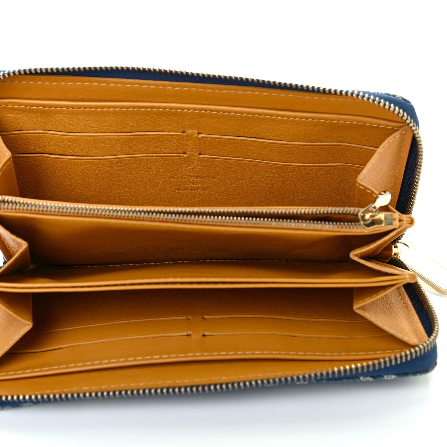 Monogram Denim Zippy Wallet Blue