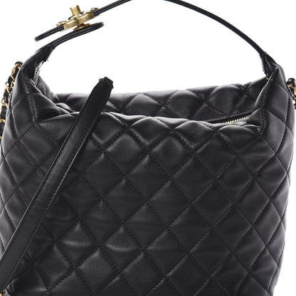 Chanel Lambskin Quilted Large Perfect Meeting Hobo Black 8 of 10