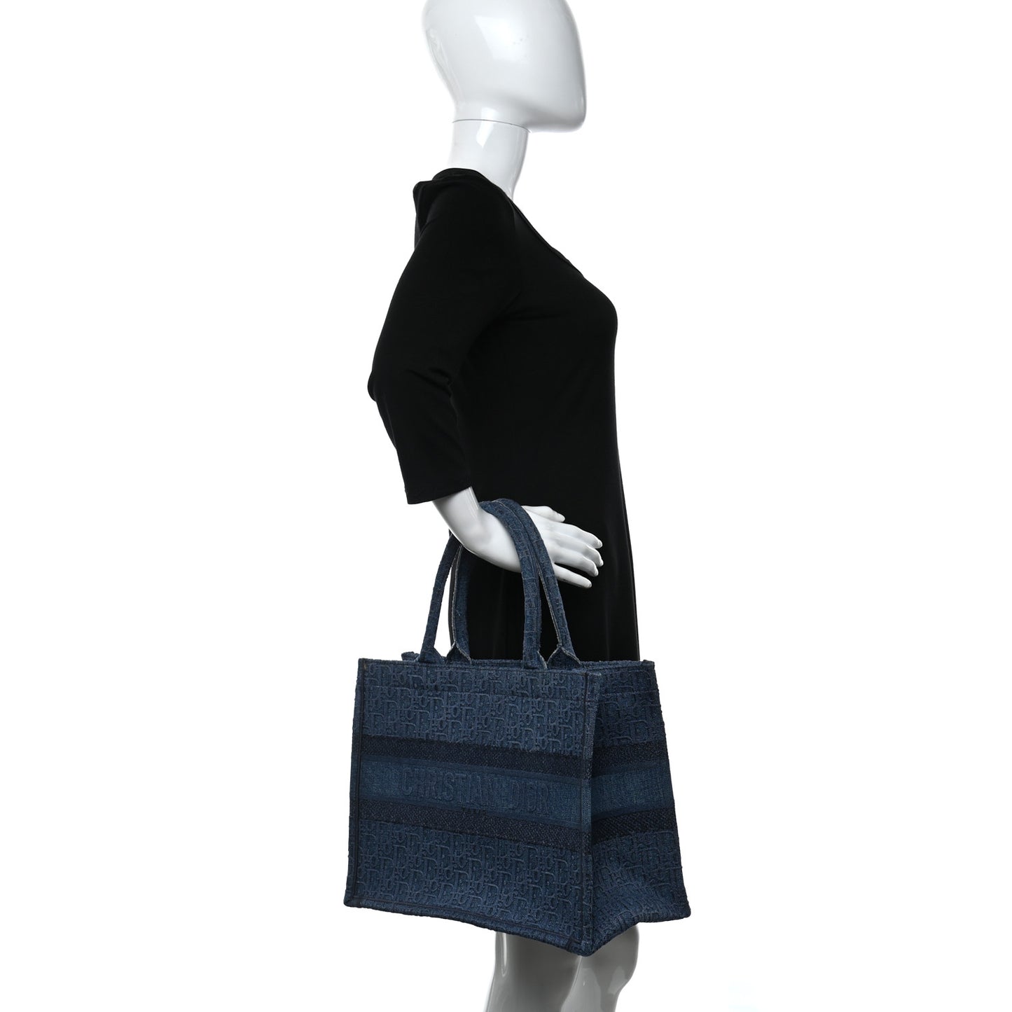 Oblique Denim Medium Book Tote Blue