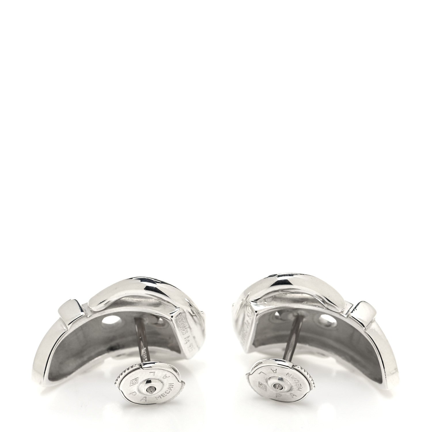 Hermes Sterling Silver Buckle Earrings 3 of 5