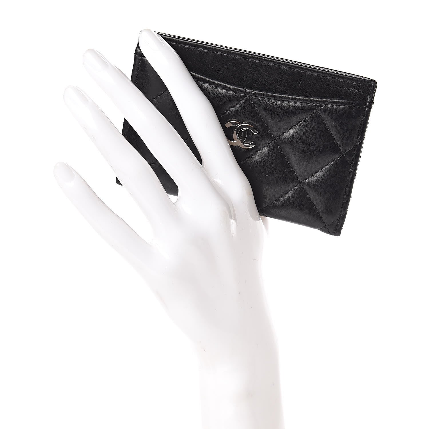 Chanel Lambskin Quilted Card Holder Black 2 of 8