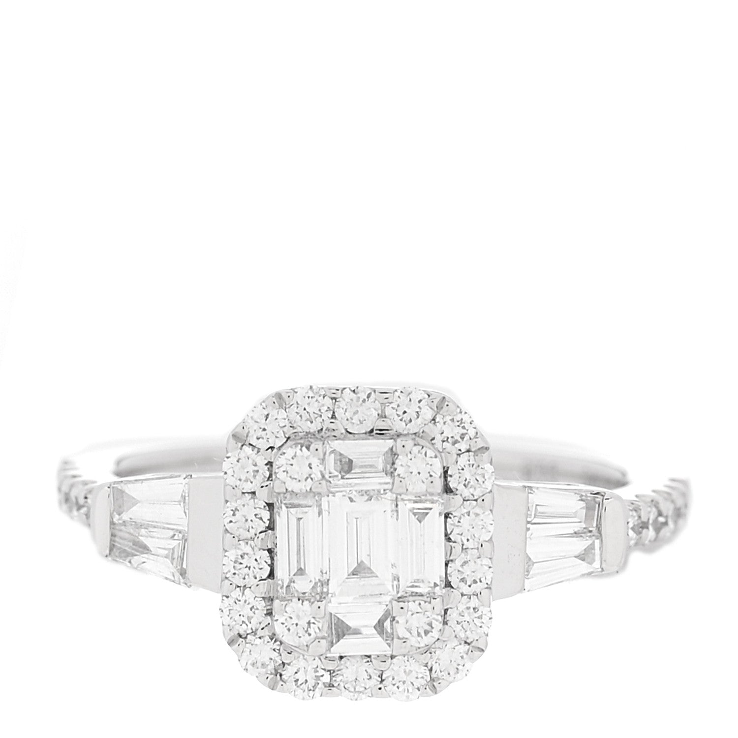 Parker & West by FASHIONPHILE 18K White Gold Diamond .75ct Baguette Cut Ring 49 5 1 of 9