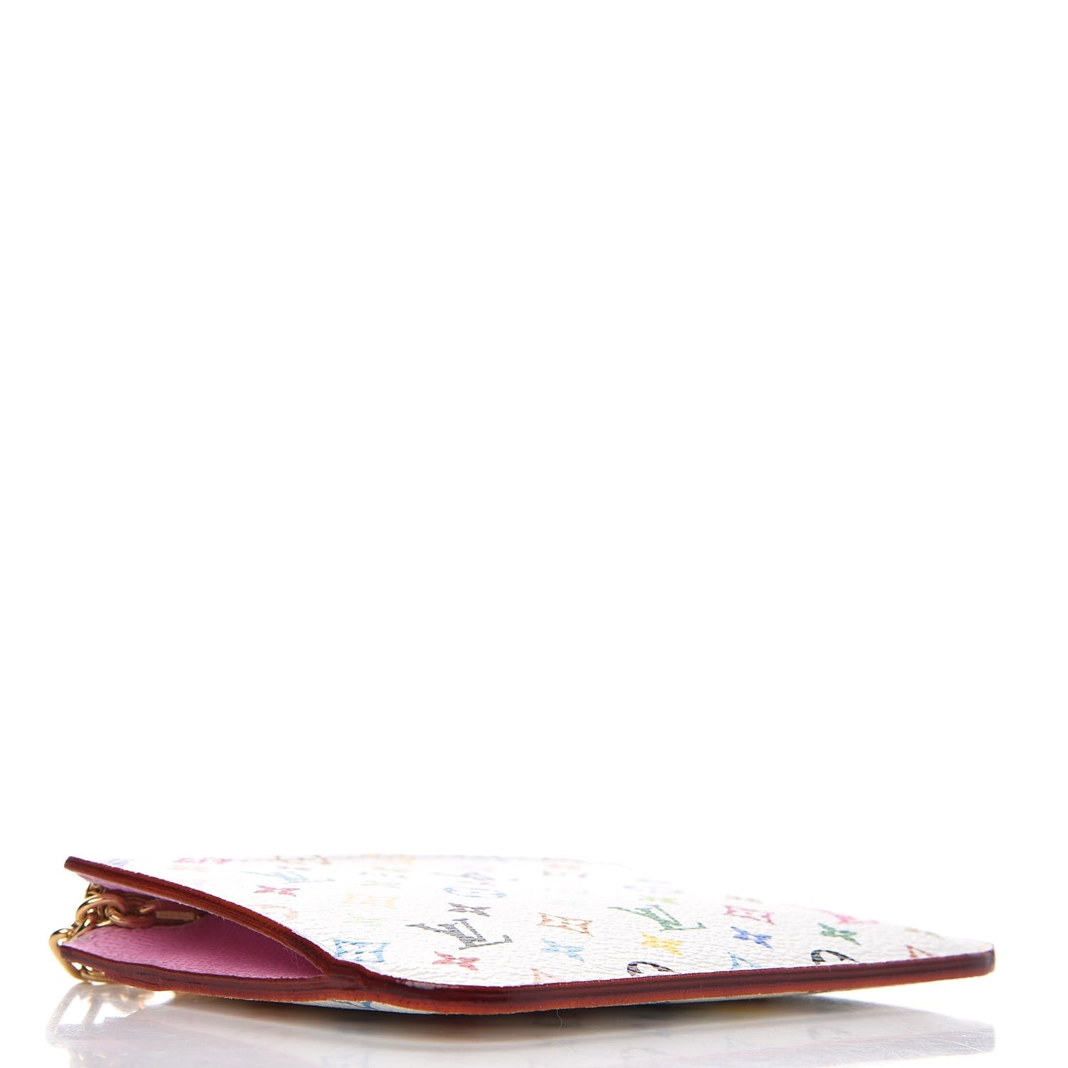 Louis Vuitton Monogram Multicolor Key Pouch White Litchi 4 of 8