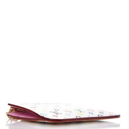 Louis Vuitton Monogram Multicolor Key Pouch White Litchi 4 of 8