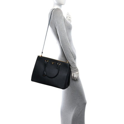 Prada Saffiano Lux Large Galleria Double Zip Tote Black 2 of 10