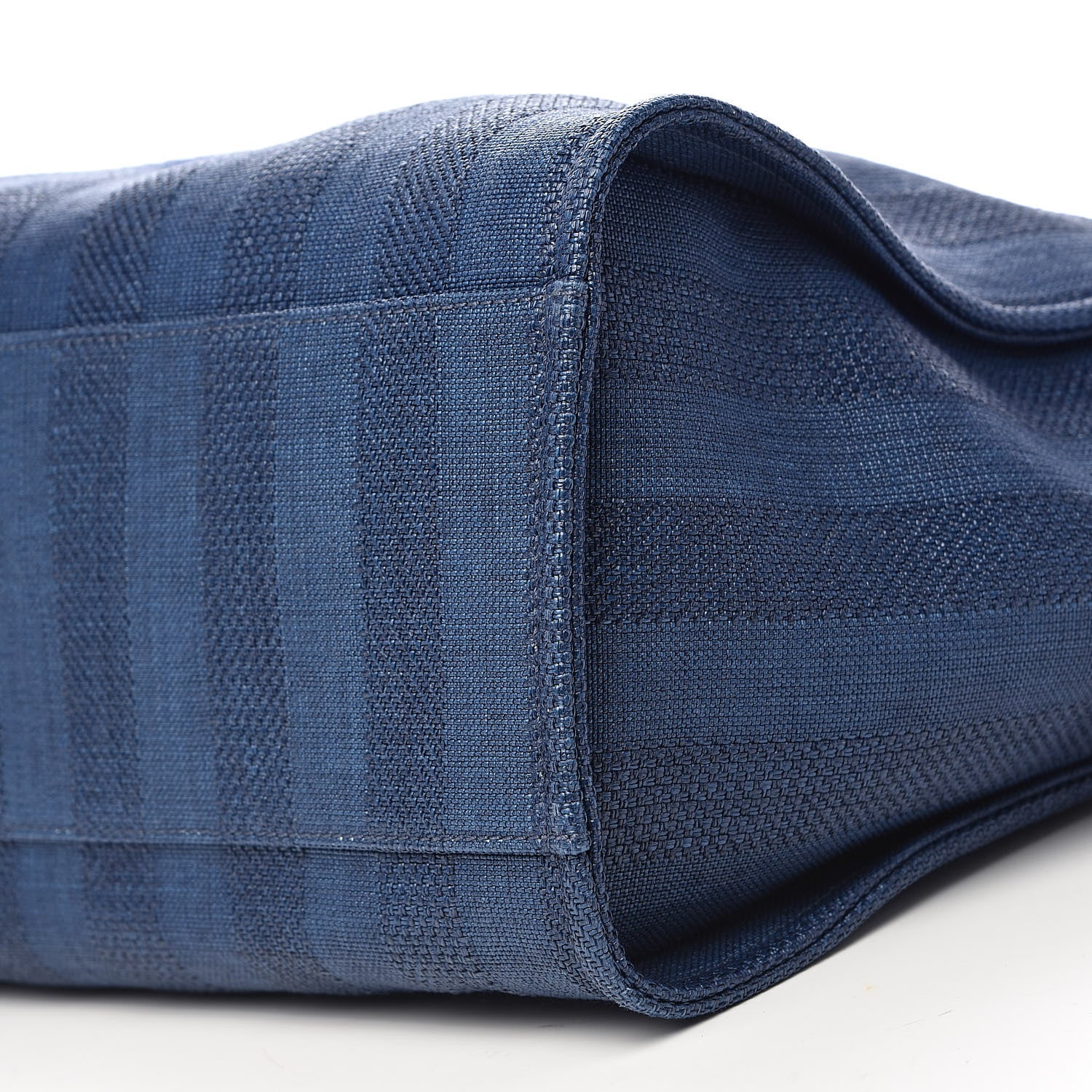 Chanel Mixed Fibers Striped Medium Deauville Tote Navy Blue 9 of 10