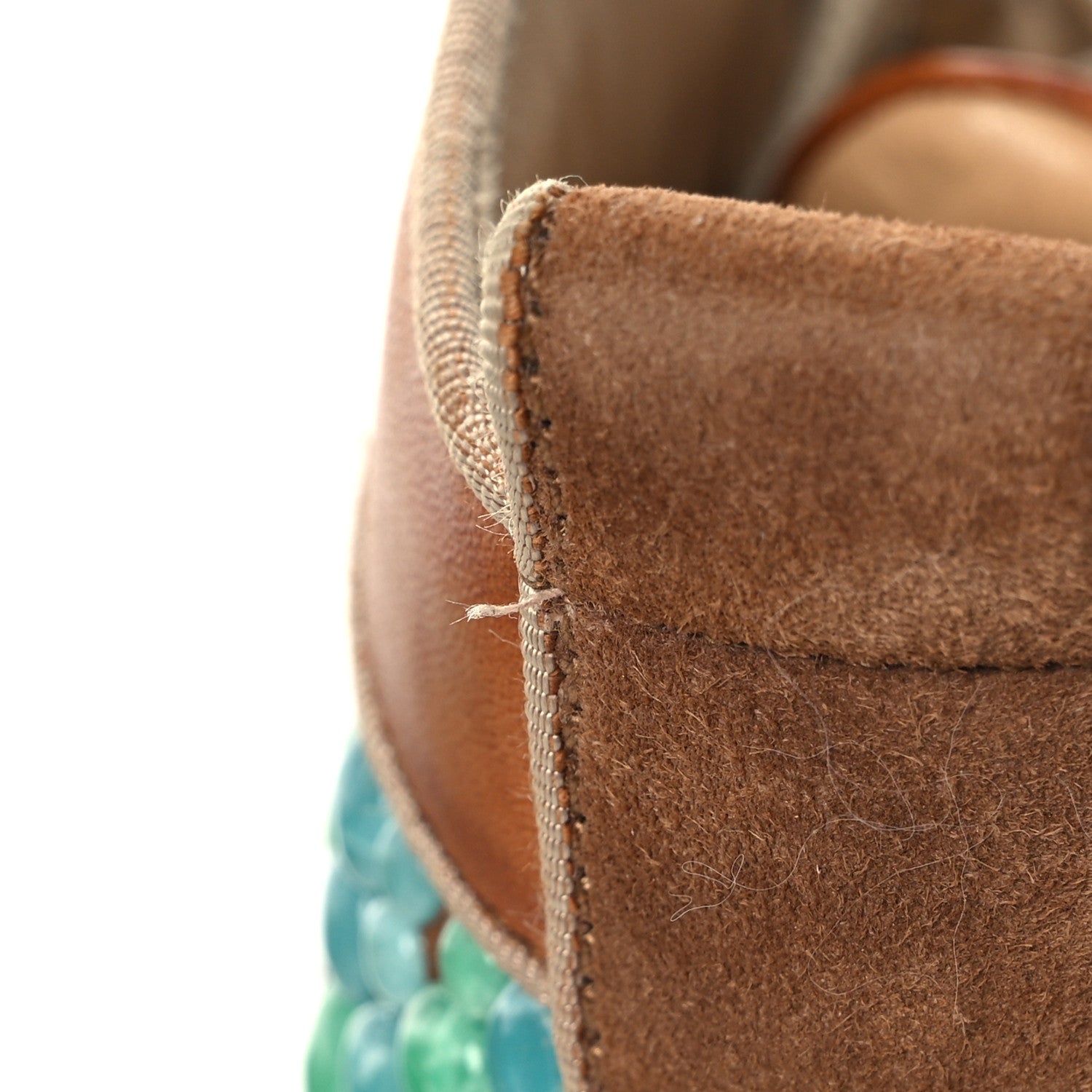 Christian Louboutin Calfskin Suede Minerom India Flat Sneakers 40.5 Turquoise 11 of 11