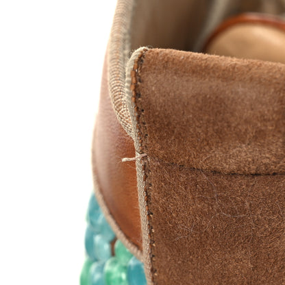 Christian Louboutin Calfskin Suede Minerom India Flat Sneakers 40.5 Turquoise 11 of 11