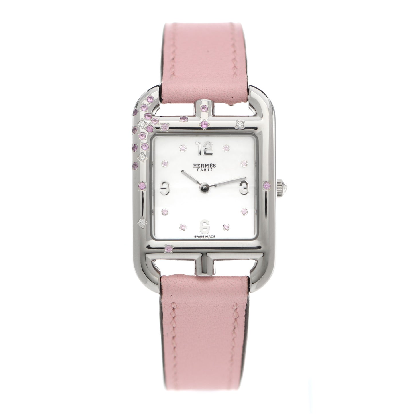 Stainless Steel Swift Diamond Pink Sapphire Mother of Pearl 23mm Cape Cod Quartz Watch Rose Sakura