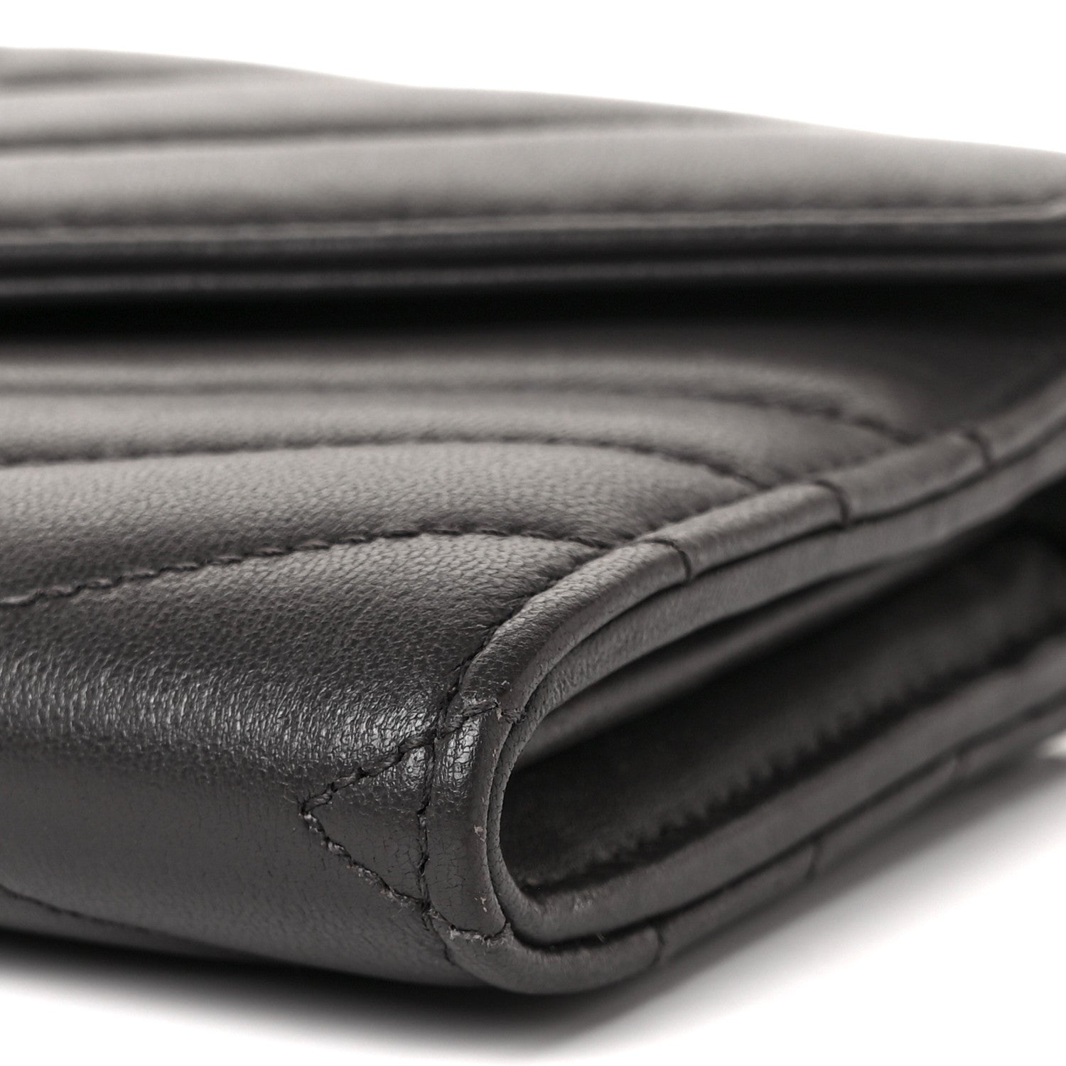 Saint Laurent Lambskin Y Quilted Monogram Large Loulou Flap Wallet Asphalt 8 of 8