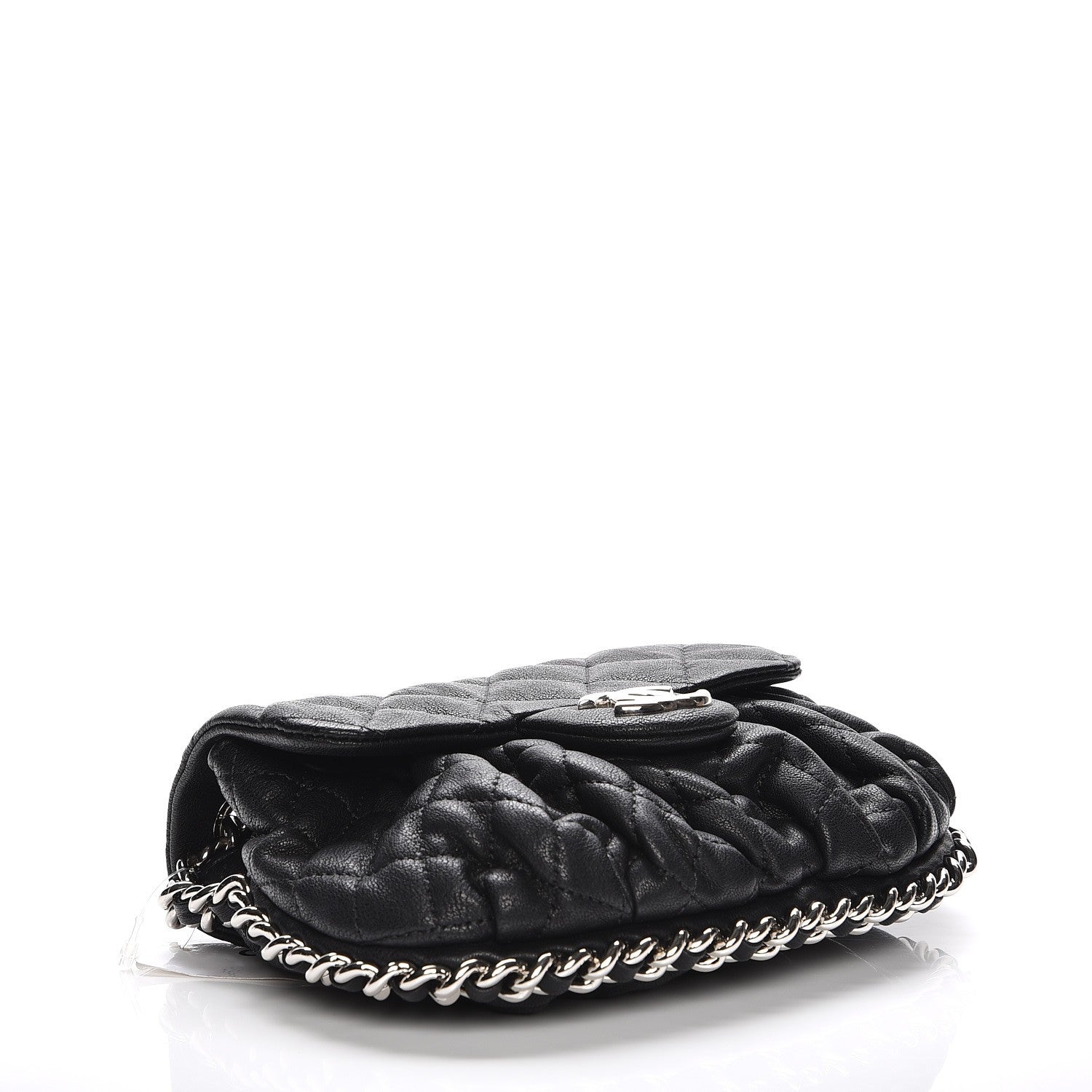 Chanel Washed Lambskin Quilted Mini Chain Around Flap Black 4 of 7