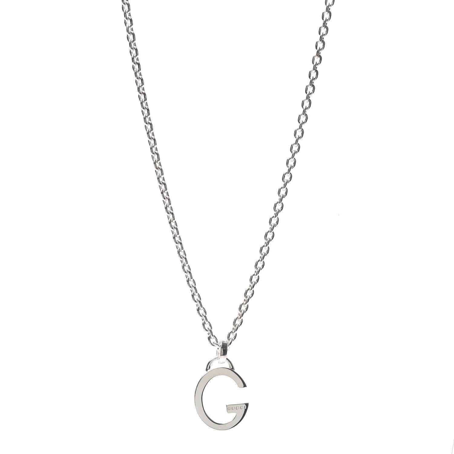 Gucci Sterling Silver Charlotte G Pendant Necklace 1 of 6