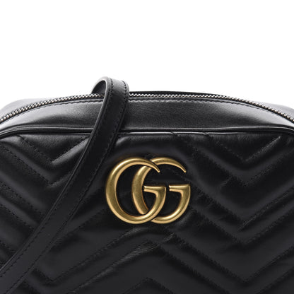 Gucci Calfskin Matelasse Small GG Marmont Chain Shoulder Bag Black 10 of 10