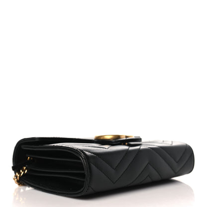 Gucci Calfskin Matelasse GG Marmont Chain Wallet Black 4 of 10