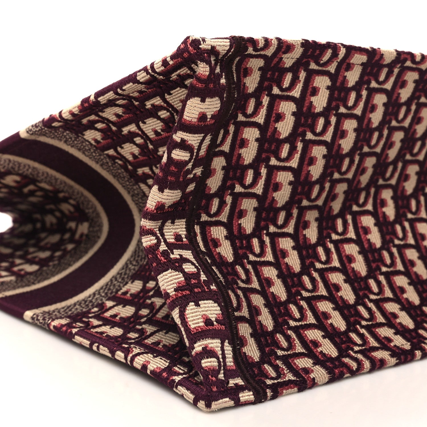 Christian Dior Oblique Large Book Tote Burgundy Multicolor 8 of 10