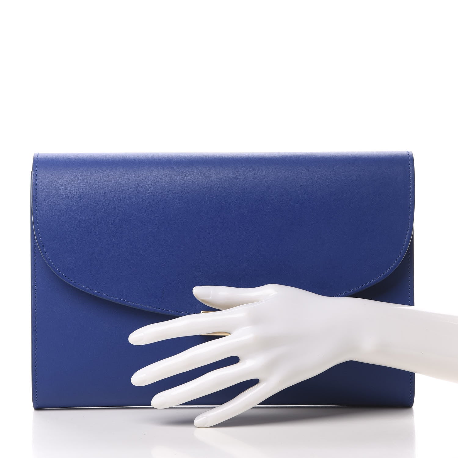 Mansur Gavriel Calfskin Envelope Flat Clutch Blue 2 of 11