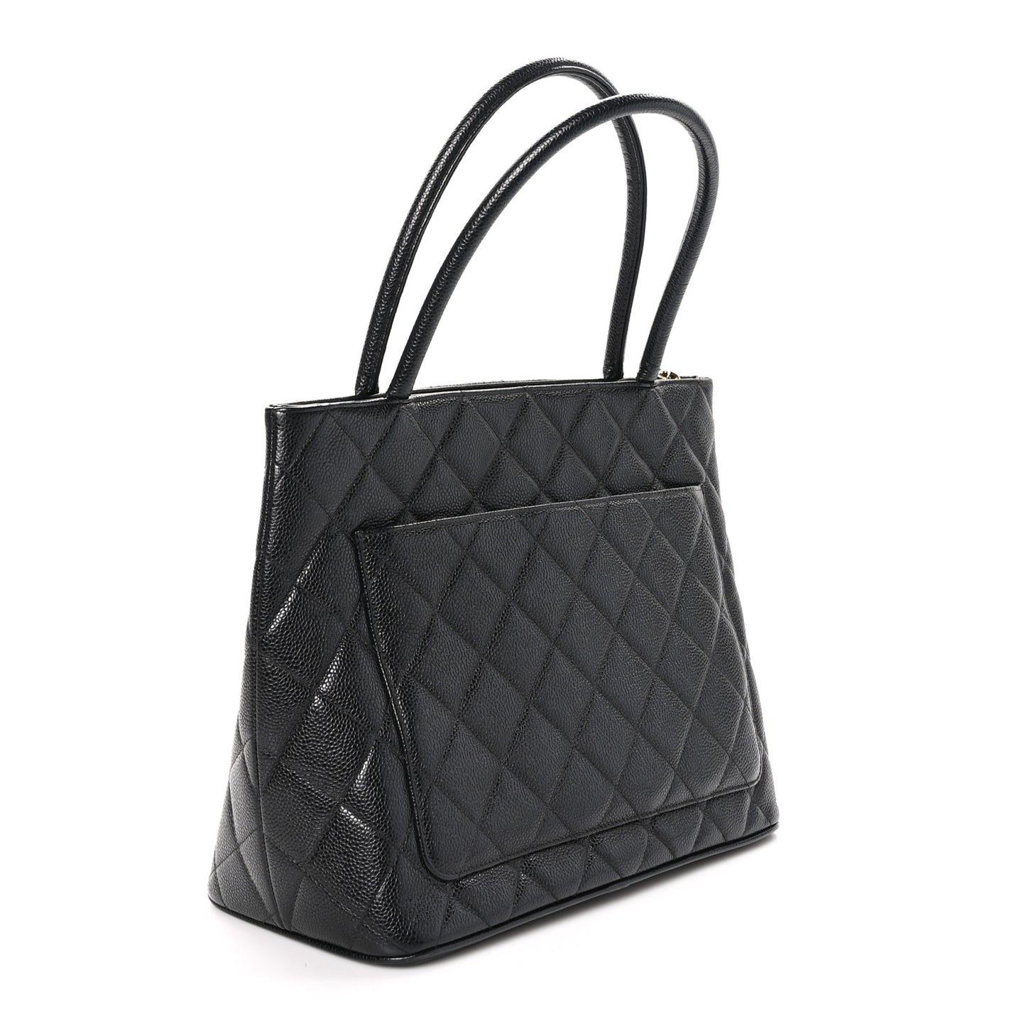 Caviar Quilted Medallion Tote Black
