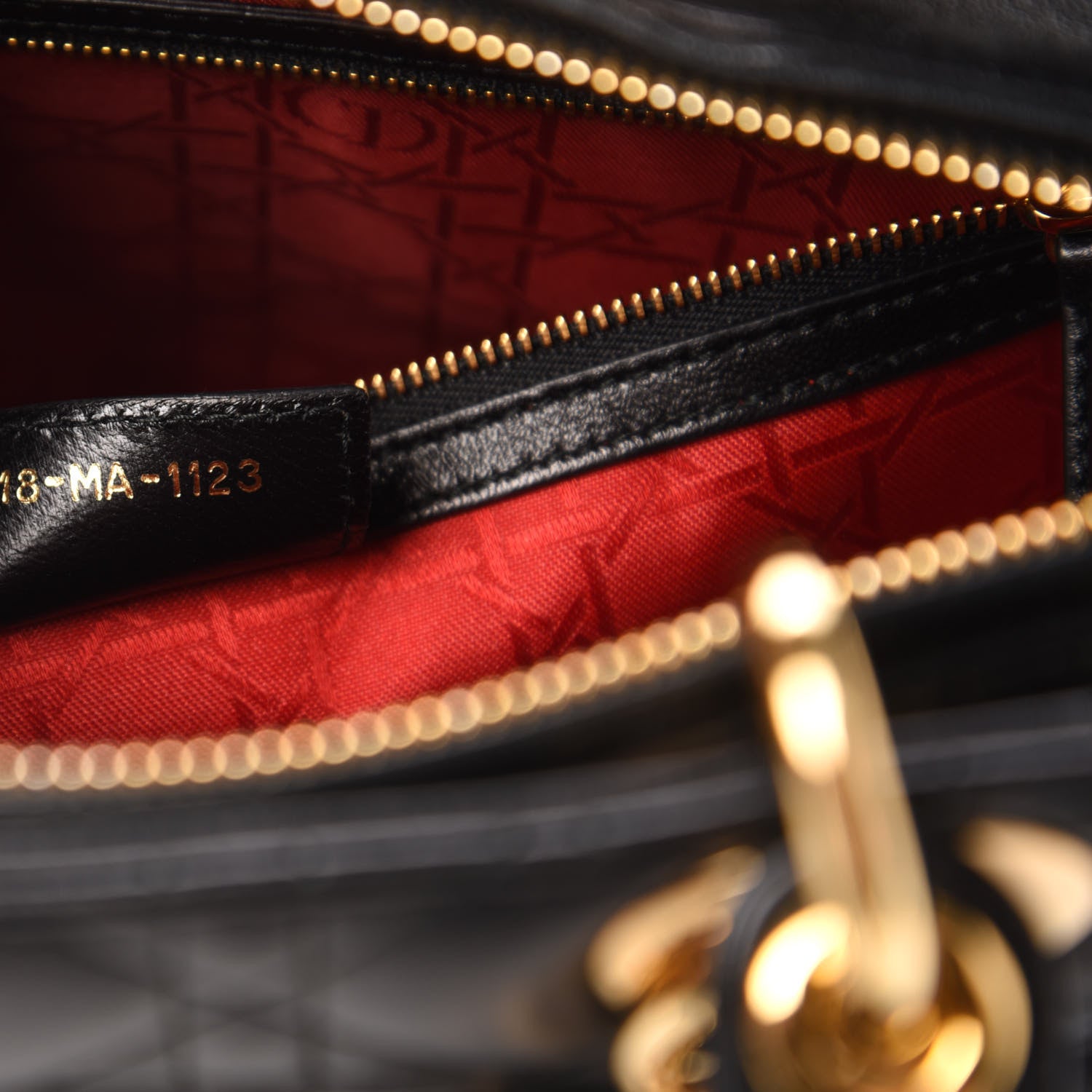 Christian Dior Lambskin Cannage Large Lady Dior Black 9 of 10