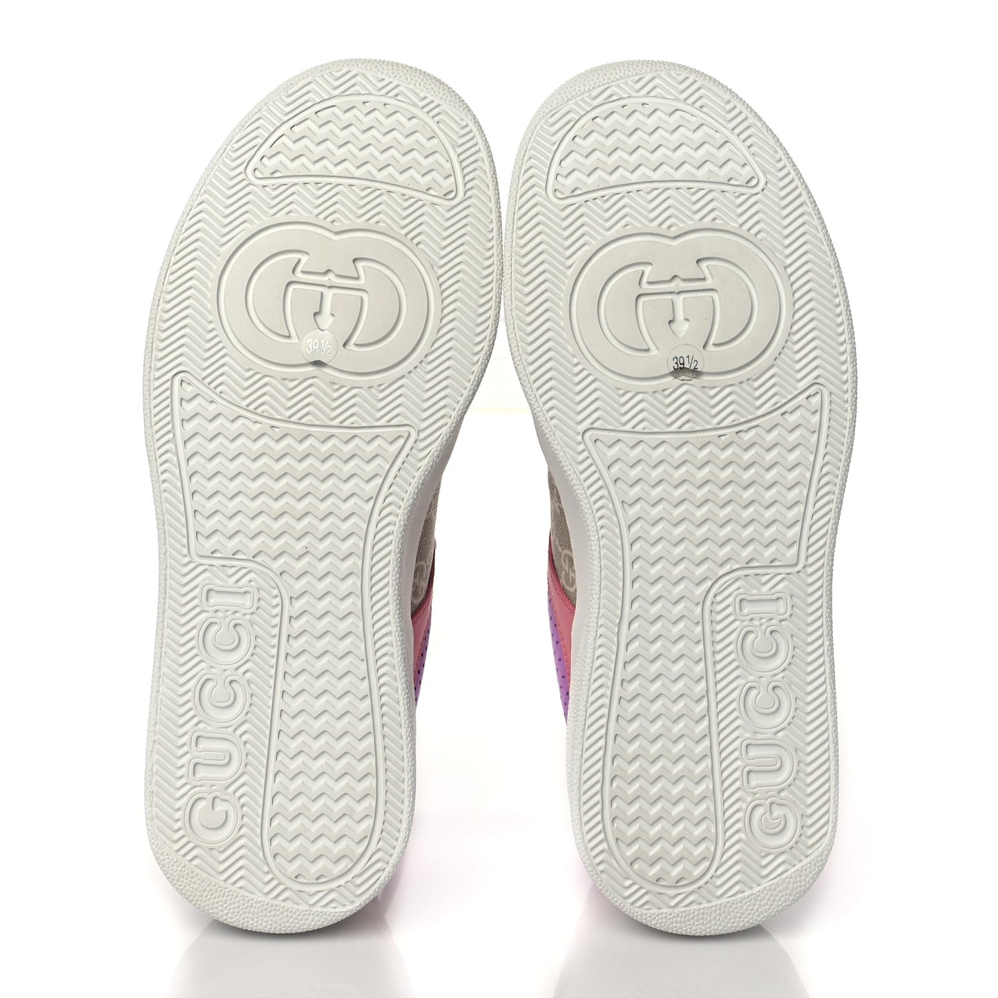 Calfskin GG Supreme Monogram Perforated Womens Platform 55mm Sneakers 39.5 Wild Cherry Beige Mystic White Bright Purple