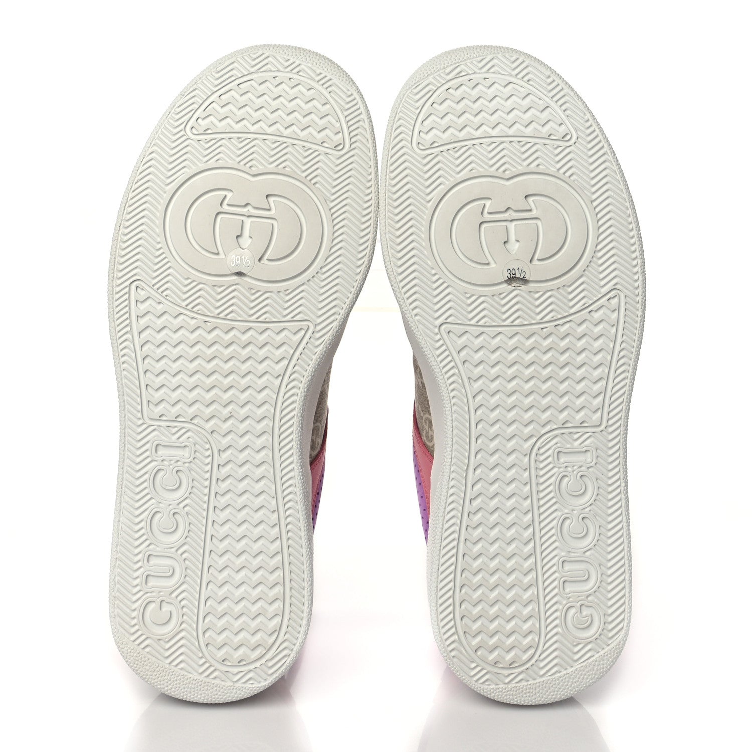 Gucci Calfskin GG Supreme Monogram Perforated Womens Platform 55mm Sneakers 39.5 Wild Cherry Beige Mystic White Bright Purple 5 of 8