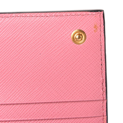 Prada Saffiano Greche Flap Continental Wallet Begonia Giada 8 of 9