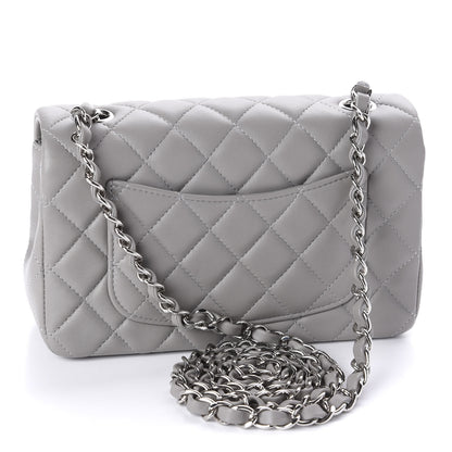 Chanel Lambskin Quilted Mini Rectangular Flap Grey 3 of 11