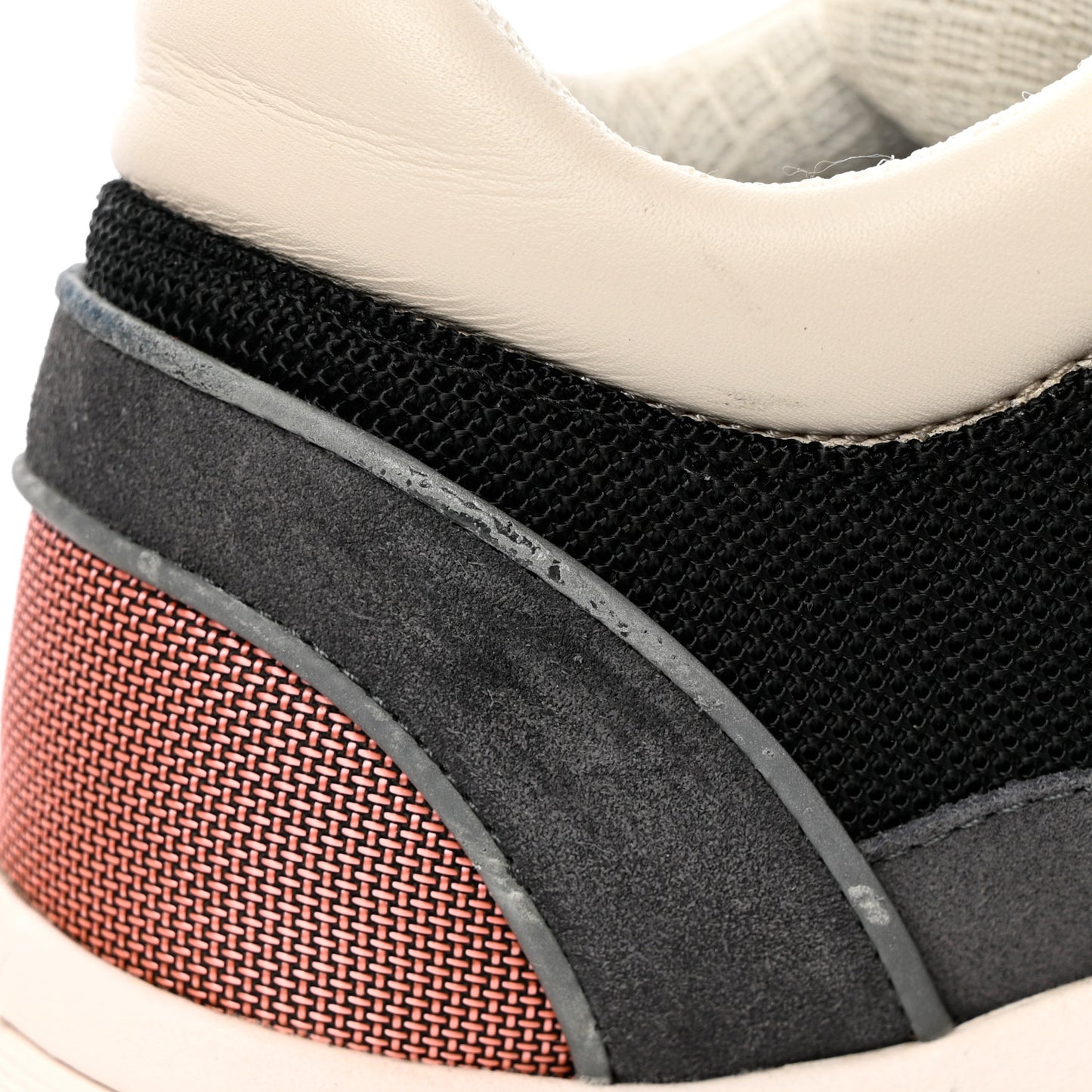 Nylon Calfskin Suede Womens CC Sneakers 39 Grey Pink