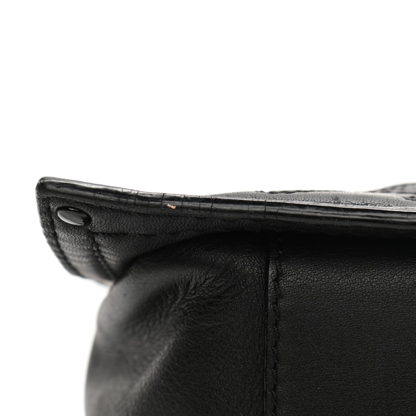 Nappa Chain Logo Shopper Tote Black
